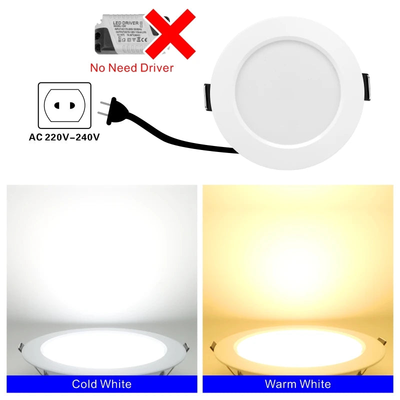 spots led blancs 3w 5w 7w 9w 12w 15w 220v clips aluminium moderne