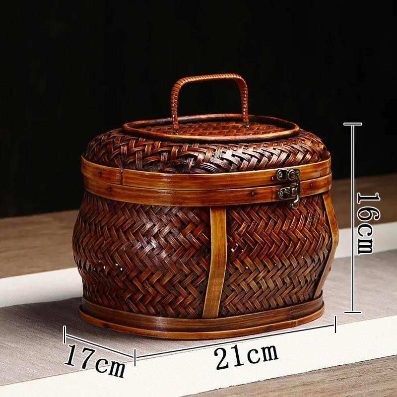 paniers osier marron clair panier couvercle tressage traditionnel vase blanc baguettes bambou rustique artisanal