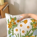 taies d'oreiller brodées motifs floraux coton polyester 45x45cm couleurs variées décoration intérieure coussins décoratifs