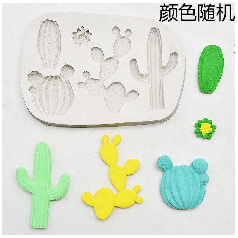 moule silicone cactus décoration gâteau fondant cupcakes sucre botanique mexicain