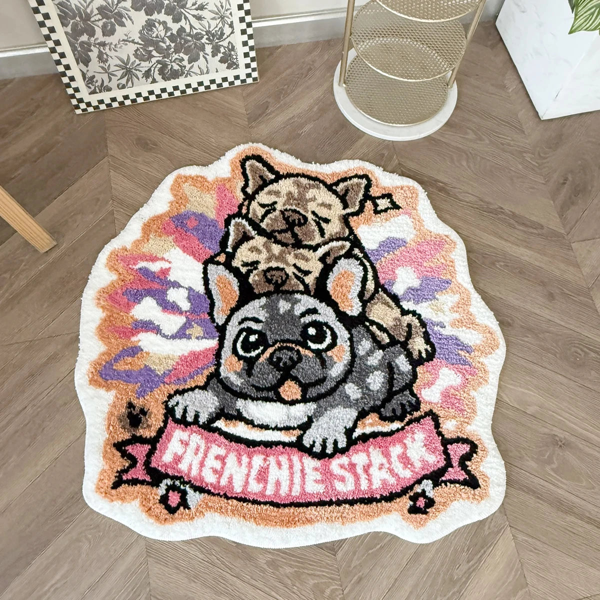 tapis multicolore chiens dessin animé polyester antidérapant usage intérieur extérieur plage chambre adultes