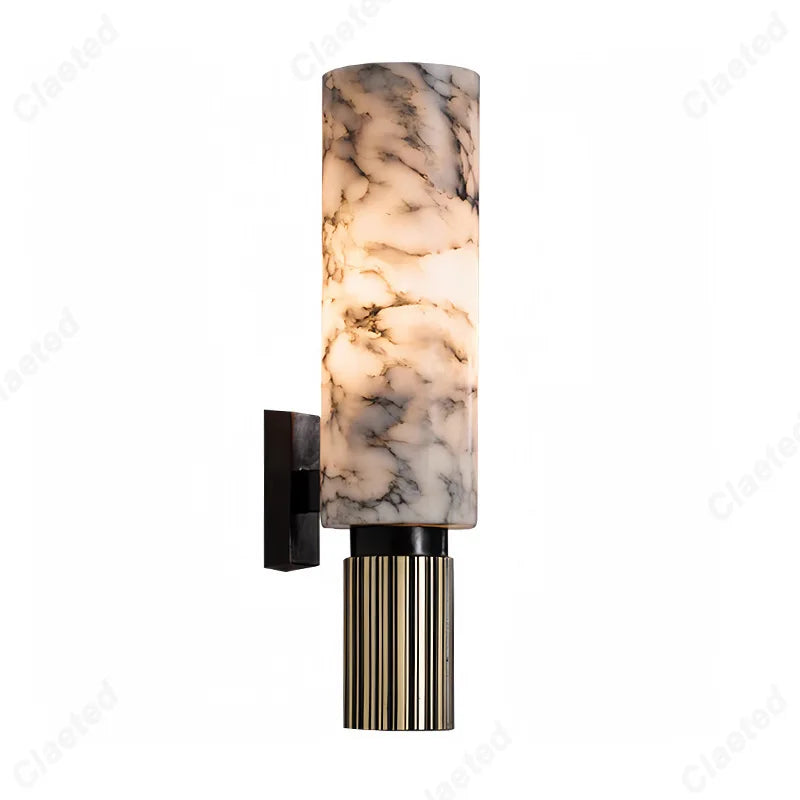 lampe murale moderne marbre blanc noir doré éclairage quotidien fixée mur tri couleur dimming