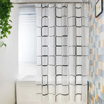 rideau douche semi transparent motifs coquillages étoiles mer blanc bleu gris crochet plastique decoration