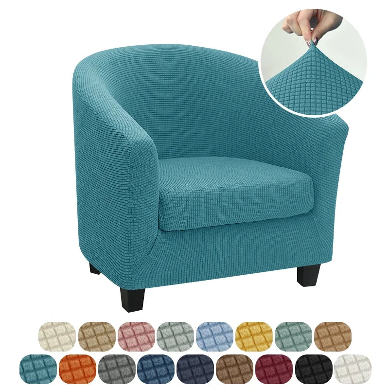 housse fauteuil moderne gris rose carreaux polyestère lavable printemps été salon