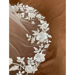 voile mariée blanc broderie florale classique cathédrale dentelle translucide femme