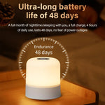 lampe chevet tactile rechargeable trois couleurs écran blanc gris moderne minimaliste
