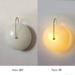lampe murale led ronde verre moderne blanc doré transparent striée tringle