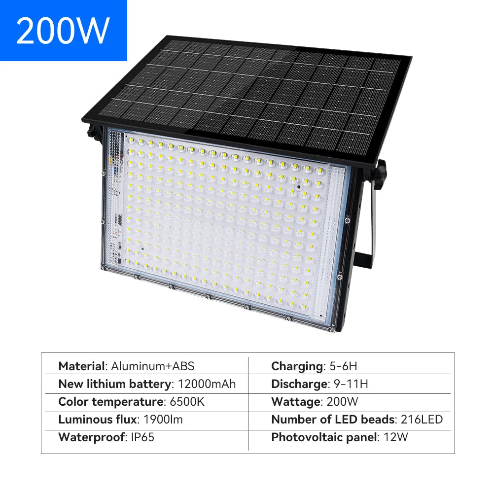 projecteur solaire led ip65 portable clip mural poignée ajustable moderne batterie noir