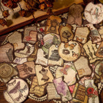 autocollants vintage étiquettes décoratives motifs floraux rubans boutons blanc marron beige instruments musicaux