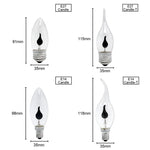 ampoule led flamme noire transparente moderne e14 e27 3500k 30000h lumens économieénergie