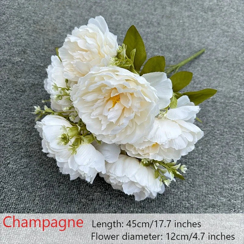 bouquet fleurs artificielles pivoine rose rouge blanc violet bleu classique intérieur mariage décoration maison