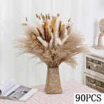bouquet fleurs séchées pampas naturel rustique blanc beige marron décoration maison mariage anniversaire fête