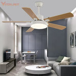 ventilateur lampe led blanc bois moderne télécommande 42 pouces minimalisteintérieur