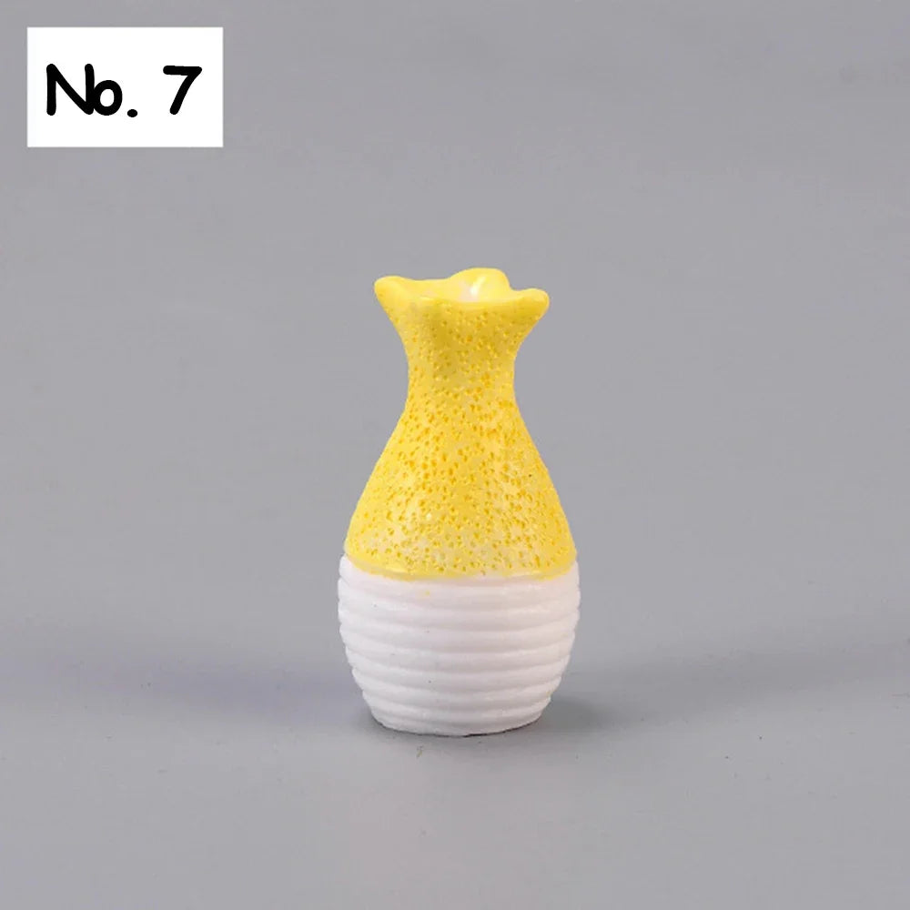 vases résine couleur bleue rose jaune mini paysage décoration jardin moderne