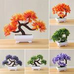 décoration extérieure bonsaï artificiel violet vert orange rose pot mousse tronc feuilles fleursextérieur exposition
