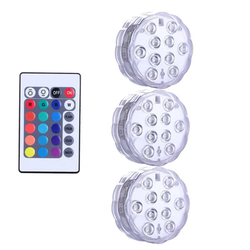 lampe led submersible transparente moderne points lumineux piscine decoration noel mariage