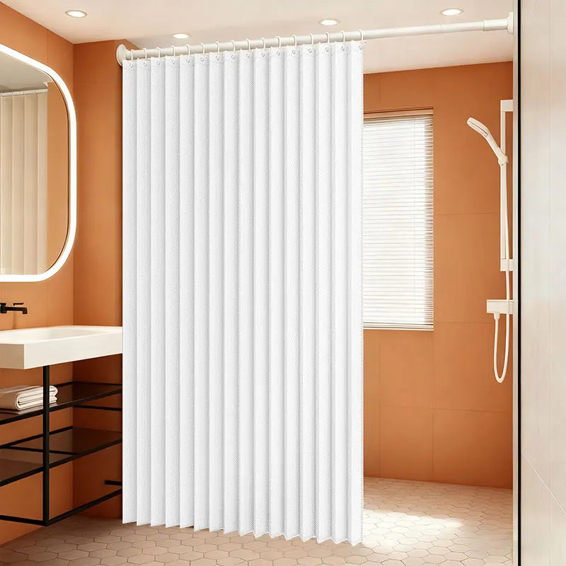 rideau douche pliable noir blanc bleu rayures verticales moderne salle bain étanche