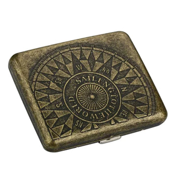 boîte cigarettes vintage métal bronze gravure relief rétro accessoires fumeurs