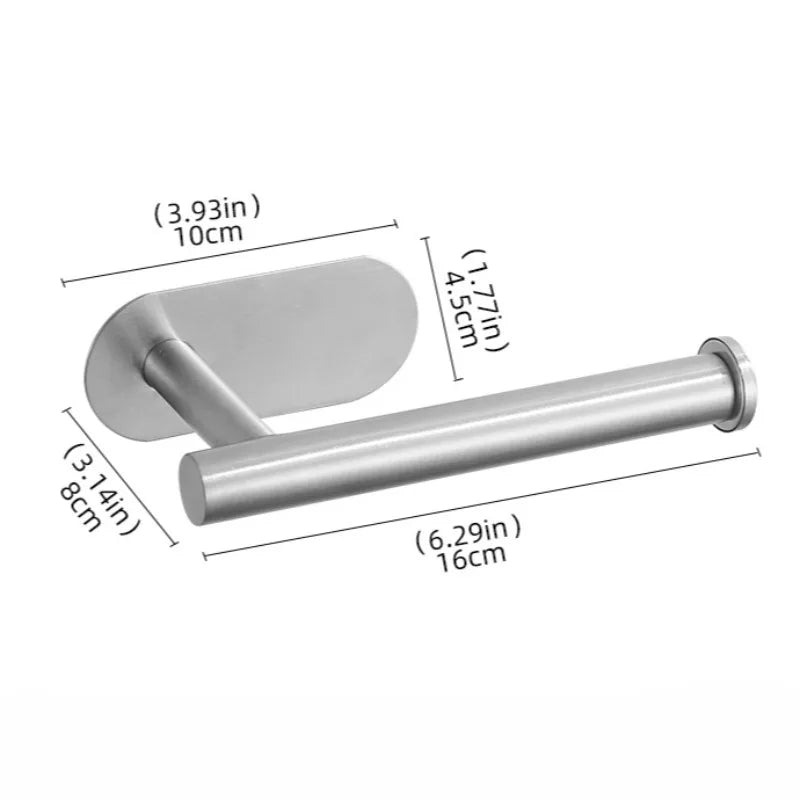 porte rouleau papier toilette acier inoxydable moderne minimaliste adhésif noir argent compatible carrelage bois