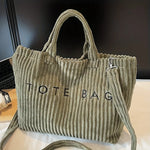 sac fourre tout toile décontracté lettre poche zippée beige casual
