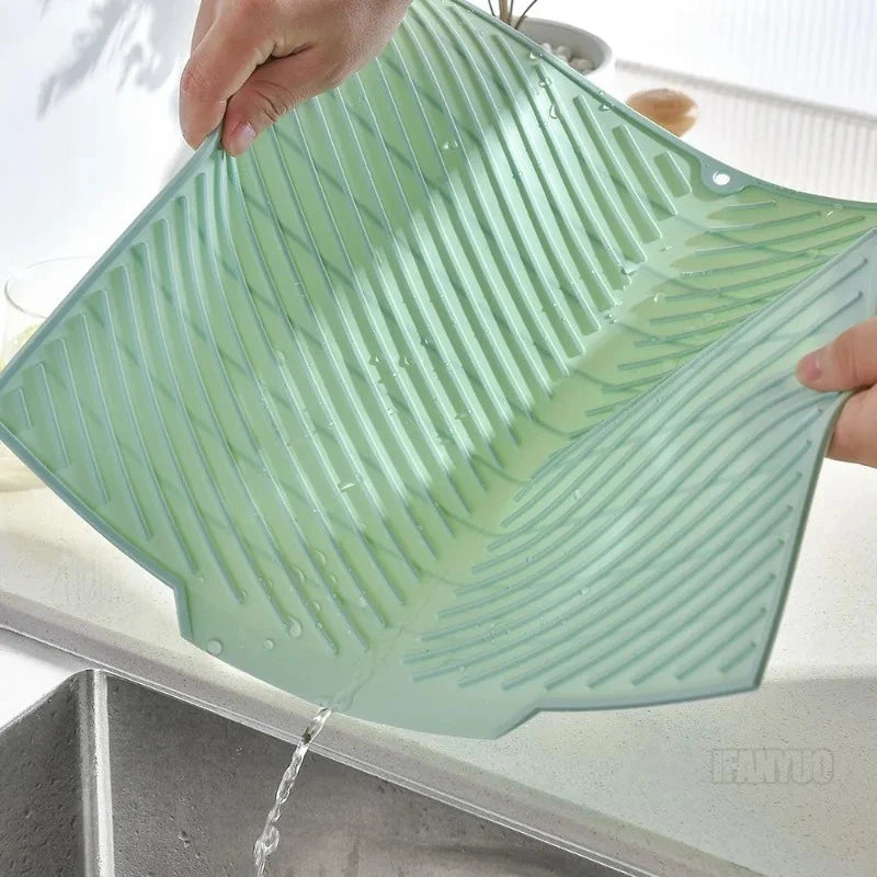 tapis cuisine silicone gris violet rayures diagonales moderne antidérapant respectueux environnement opaquet adhésif