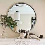 miroir moderne portable vert blanc acier inoxydable carré fixation murale salle bains maquillage decoration