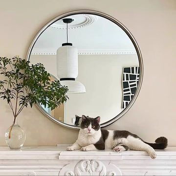 miroir moderne portable vert blanc acier inoxydable carré fixation murale salle bains maquillage decoration