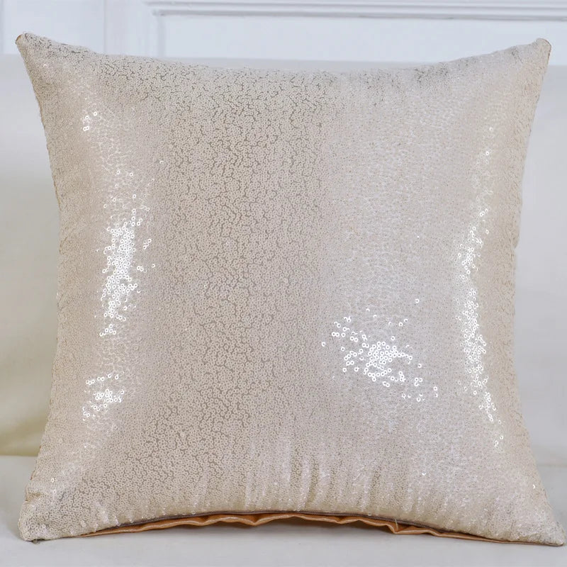 housses coussin paillettes or modernes adhésives polyester 40x40cm decoration maison festive