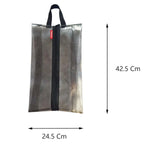 sac rangement chaussures gris transparent zip utilitaire réutilisable texture grillagée multifonctionnel antihumidité