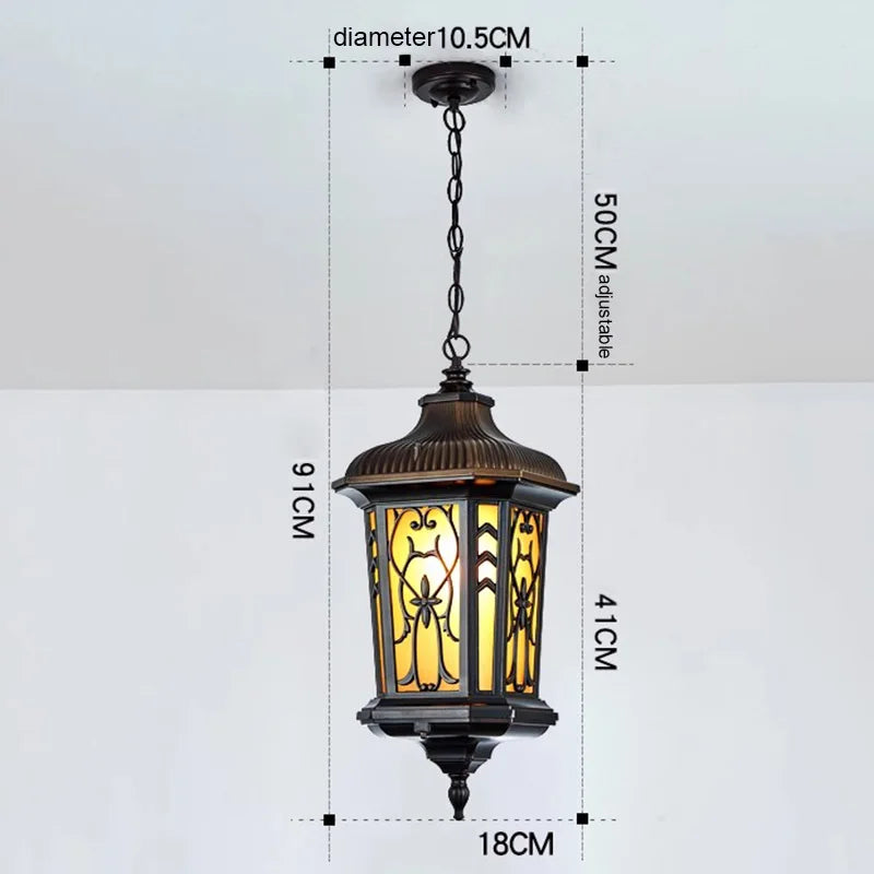 lampe suspendue art déco noir doré motifs floraux verre opalin led extérieure aluminium