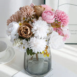 bouquet fleurs artificielles rose blanches mariage décoration intérieure moderne élégant anniversaire baby shower