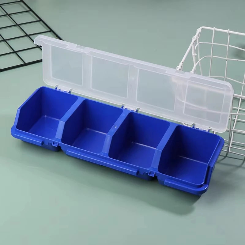 boîte outils rouge gris pratique moderne organisation outils boîte plastique lisse