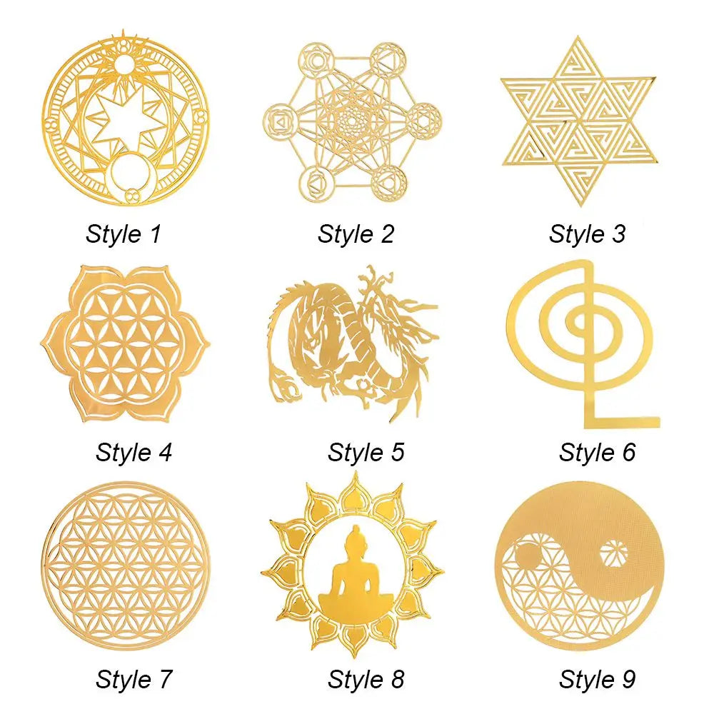 autocollants géométriques dorés motifs étoiles cercles symboles adhésifs décoration ordinateur artisanat bijoux minimaliste usage