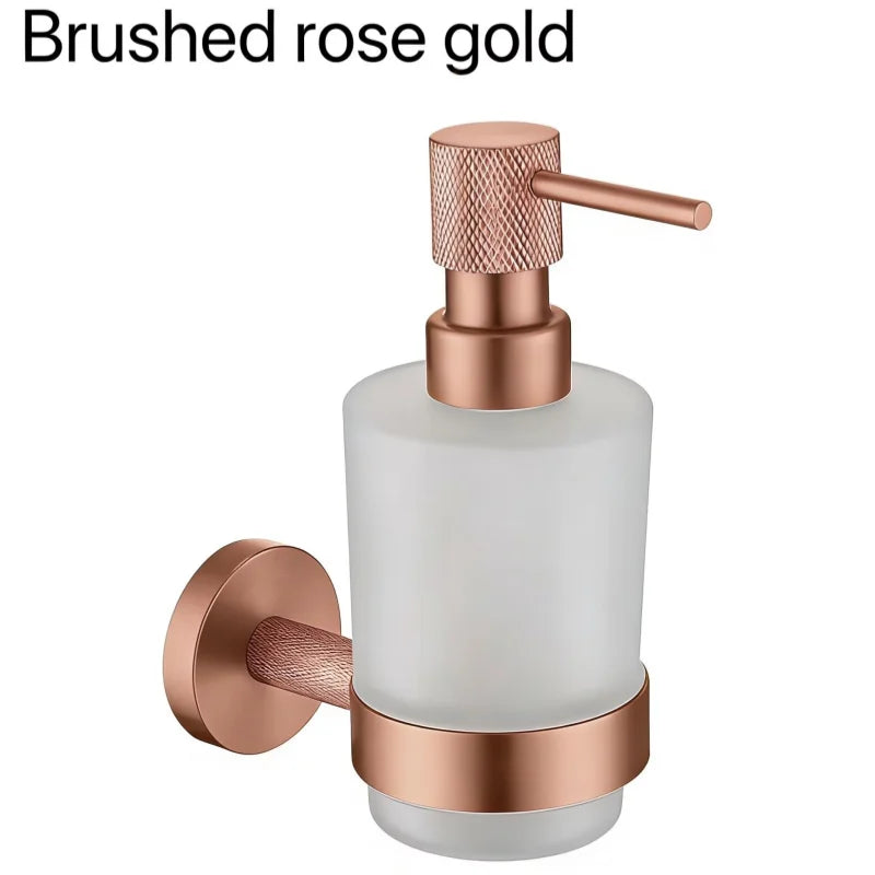 Distributeur savon liquide mural moderne rose gold nickel brossé noir mat blanc matchrome