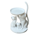 plateau rangement bijoux forme chat blanc noir lisse moderne imprimé 3D decoratif animaux