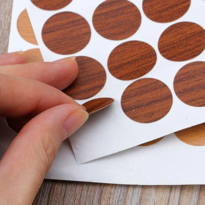autocollants imitation bois marron beige noir protégeant vis simples anti rustine uv 54pcs