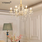 lustre doré cristal pendants élégant classique baroque suspension chambre salon