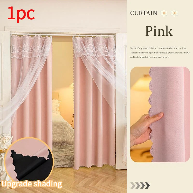 Image de rideaux roses luxueux, utilisés comme traitement de fenêtre pour ajouter une touche de couleur et d'élégance à un intérieur moderne. Ces rideaux de haute qualité offrent non seulement une isolation thermique et une intimité, mais aussi un attrait esthétique à votre maison.