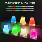 lampe chevet rechargeable led rgb plissée moderne abat jour opaque rose blanche verte