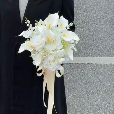 Bouquet de fleurs artificielles calla haut de gamme noir