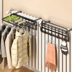 porte serviettes moderne noir blanc grille rangement sans perçage crochet ventouse salle bain rangement