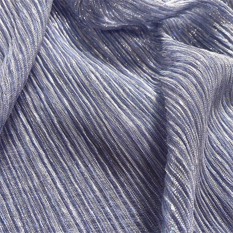 ruban plissé brillant polyester moderne élégant bleu gris rose violet blanc