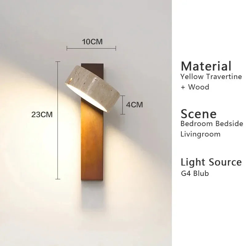 lampe murale led bois naturel interrupteur tissu beige moderne fixée cuisine chambre