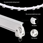 rideau rail flexible blanc moderne semi transparents roulettes supports connecteurs anneaux montages adaptable