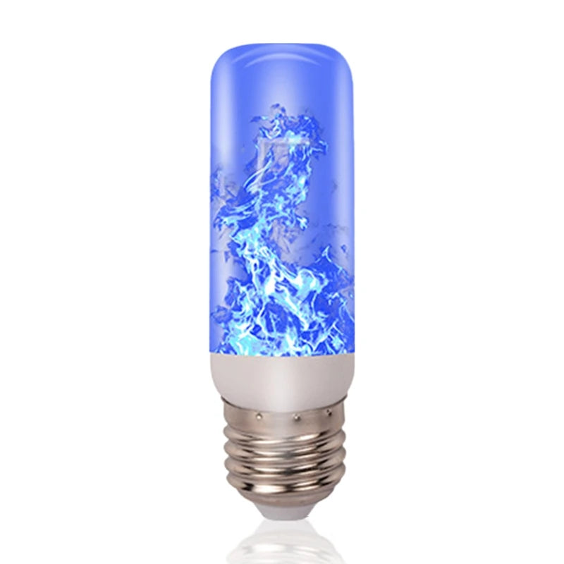 ampoule led effet flamme blanc jaune rouge vert bleu culot e27 moderne décoration festive