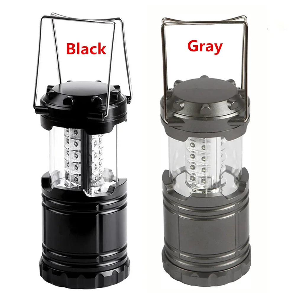 lanterne portable camping moderne transparente led noir gris compact anneau métallique rechargeable