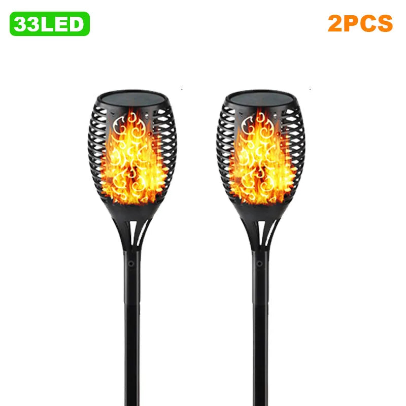 torche solaire imperméable led flamme animée moderne extérieur jardin décoration motifs floraux ip65 abs