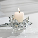 support bougie moderne transparent fleur lotus multicolore rose marron violet élégant décoration intérieure bougies