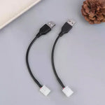 câble usb connecteur led noir plat moderne sans soudure 8mm 10mm 10 pièces