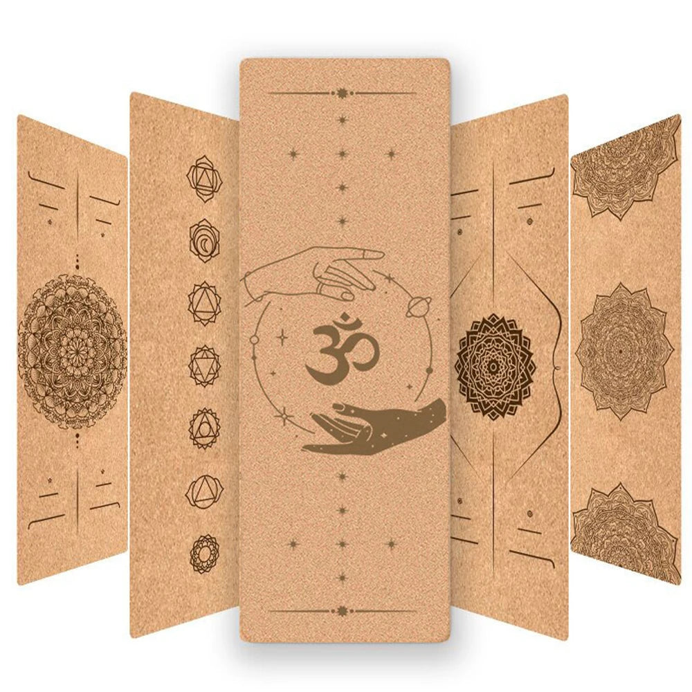 tapis yoga marron mandalas symboles géométriques motifs floraux 6mm épais débuts